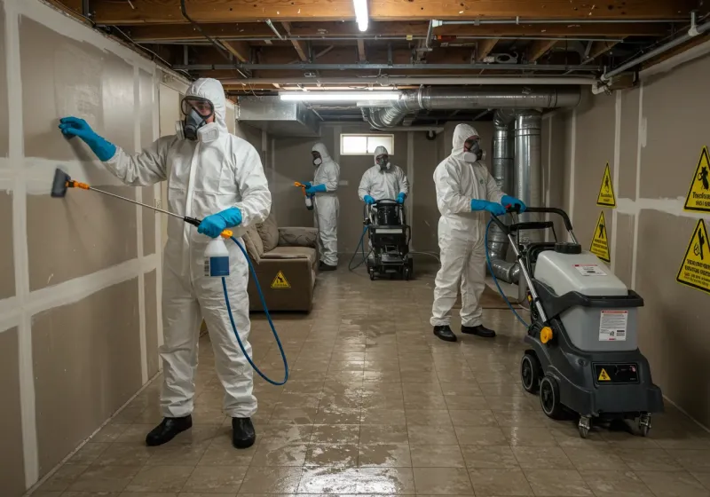 Basement Moisture Removal and Structural Drying process in Cuba, NY